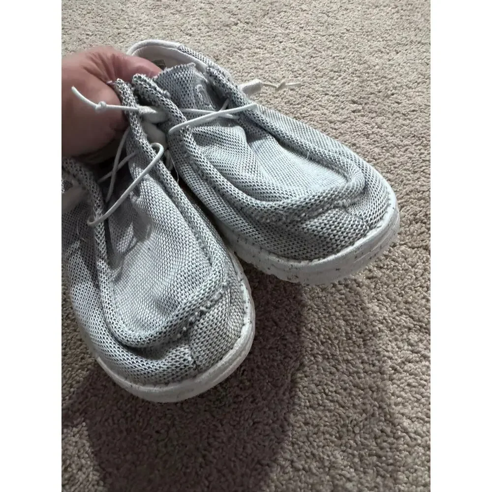 Hey Dude Wally Sox Slip On Loafers Stone White Men's Size 13 Light Gray Easy On